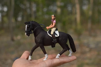 Pvc figura Simulare pe model animal femeie rider + cal