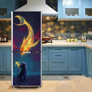 PVC Frigider Tapet Autocolant Auto-adeziv rezistent la apa Usa de Frigider, Decal Poster Bucătărie de Design Acasă Decor Art Mural60x150cm