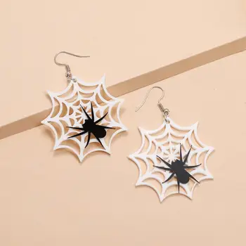 Păianjen Negru Alb Pânză De Păianjen Amuzant Picătură Cercei Pentru Femei De Moda Cercei Bijuterii Accesorii De Halloween Sfinților Cercel Bijuterii