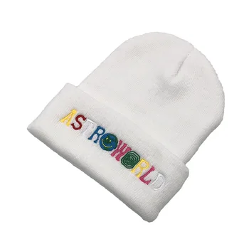 Pălării de iarnă pentru Bărbați Tricotate Pălărie Beanie Broderie Litere Colorate de Acoperire Bonnet Capac de Femei de Schi Cald Unisex Travis Scott Gorros