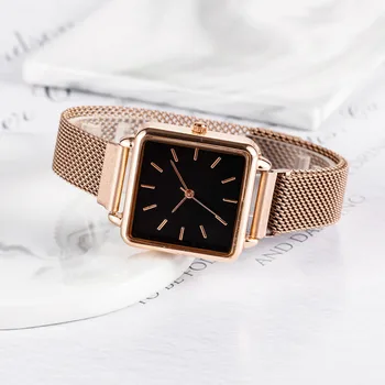 Pătrat Ceasuri pentru Femei 2020 Aur de Argint de Lux Cuarț Încheietura Ceas Centura de Plasă Simplu Stil Casual Ladies Watch reloj mujer
