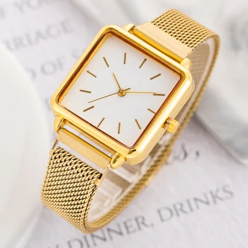 Pătrat Ceasuri pentru Femei 2020 Aur de Argint de Lux Cuarț Încheietura Ceas Centura de Plasă Simplu Stil Casual Ladies Watch reloj mujer
