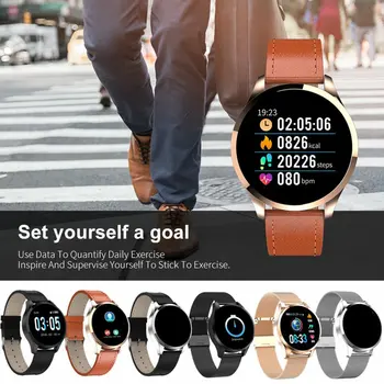 Q9 Rundă Completă Ecran Brățară Inteligent Memento Ceas rezistent la apa Heart Rate Monitor Watch Inteligent Pentru Android IOS