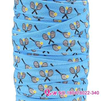 Q&N en-gros/OEM 5/8inch 16mm Tenis tipărite pliat pe elastic DUȘMAN pentru hairbows cravată de păr transport gratuit
