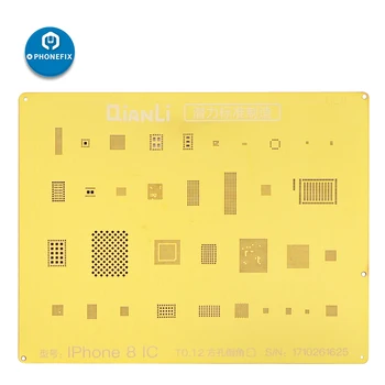 QianLi 2D Plasă de Oțel de Aur BGA Reballing Șablon Șablon pentru iPhone 6 7 8 XS NAND PROCESOR Placa de baza Lipit de Reparare