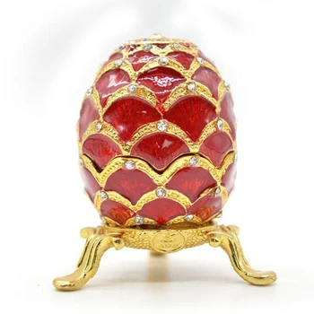 QIFU Roșu de Paști Ou Faberge Cristale Bijuterii Breloc Cutie Cadou
