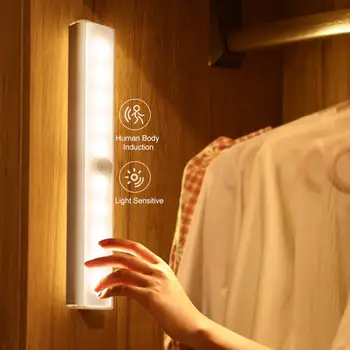 QIFU Senzor de Mișcare fără Fir, Lumini de Noapte Decor Dormitor Lumina Detector de Perete Decorativ, Lampa Scara Dulap Cameră Culoar de Iluminat