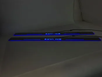Qirun personalizate condus în mișcare ușa scuff placa pragului de suprapuneri garniturile de pragul de bun venit lampă decorativă pentru 2008 V36 Nissan Skyline