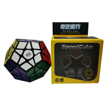 QIYI QiHeng 3X3 Megaminxeds Magic Cube Negru Viteza Profesionale 12 Părți Puzzle Cubo Magico Jucării Educative Pentru Copii de Cadou