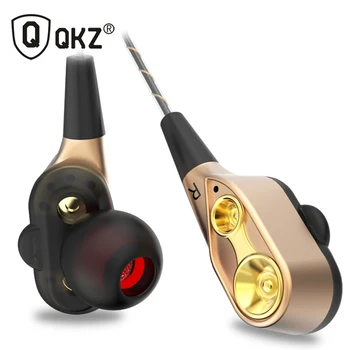QKZ CK8 În Ureche căști Duble Unitate Unitate fone de ouvido Bass Căști Stereo Cu Microfon Sport Funcționare pavilioane audifonos