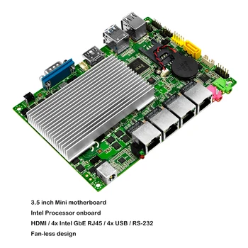 Qotom Mini PC cu procesor Core i3 i5 i7 si 4 placi de Retea Gigabit, AES-NI, RS232, fără ventilator Mini PC PFSense Firewall Router
