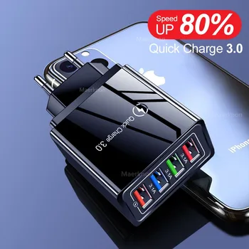 Quick Charge 3.0 4.0 Incarcator USB 3.1 Rapid de Perete Încărcător de Telefon Mobil Pentru iPhone 11 Samsung S9 S8 4 Porturi Adaptor QC 3.0 Încărcător
