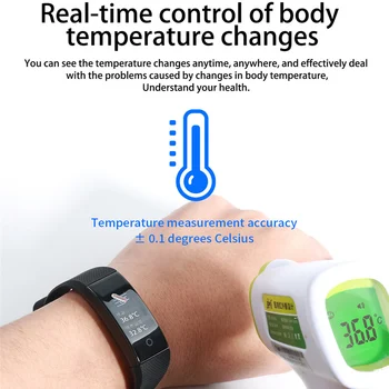 QW18T Temperatura Corpului Brățări Inteligente IP68 Impermeabil Rata de Inima Trupa Monitor Smartband Fitness Tracker de Sănătate Bratara Ceas
