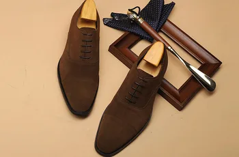 QYFCIOUFU Noua Moda piele de Căprioară Autentice de Vacă din Piele Pantofi eleganți Bărbați Subliniat Toe Pantofi Rochie Respirabil Mire Pantofi de Nunta