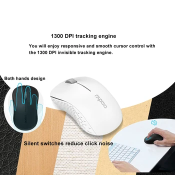 Rapoo Multi-modul Silențios Wireless Keyboard Mouse Combo Comuta Între Bluetooth & 2.4 G Conecta 3 Dispozitive Pentru Calculator/Telefon/Mac