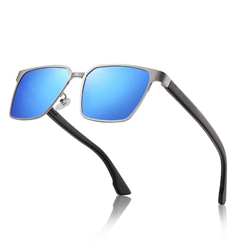 Ravenisa Cadru Metalic Pătrat ochelari de Soare Polarizat Lemn Ochelari de Soare Pentru Barbati 2020 Oglindă ochelari de soare lunetă soleil homme