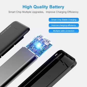 RAXFLY Power Bank 10000mAh Încărcător Portabil Pentru iPhone Xiaomi mi Mobil Powerbank 10000 mAh Poverbank LED Acumulator Extern Telefon