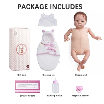 RBG 18 Inch Tink Renăscut Baby Doll în Viață Bebe Pânză Corpul Silicon Vinil Copilul Realist Cadou Surpriza Pentru Copii 2021