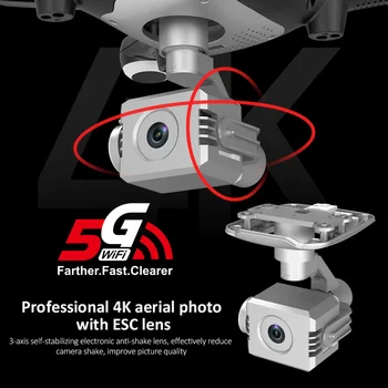 RC Drone GPS WiFi 4K HD Camera Profesionala RC Quadcopter Motor fără Perii Drone 3-Axis Gimbal Stabilizator de 26 de minute de zbor Cadouri