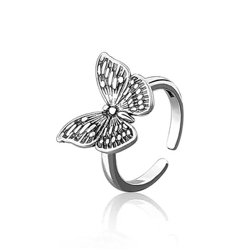 Real Argint 925 Geometrice formă de fluture Inel Reglabil Minimalist Bijuterii Fine Pentru Femei, Cadou pentru Petrecere