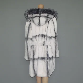 Real blana haina blana naturala lexus rex haină de blană de iepure femeie blană de vulpe guler 23