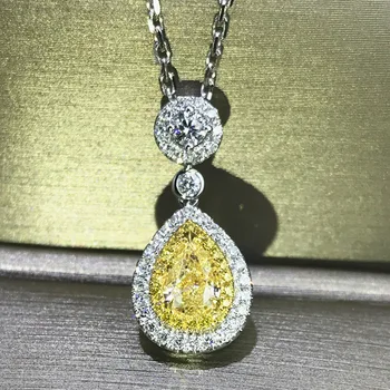 Real Naturale Ametrine cu Diamant tipul de Piatră prețioasă Pandantiv pentru Femei S925 Argint Colier Bizuteria Argint 925 Bijuterii Joyas