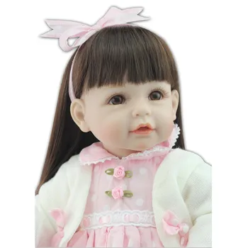 Realista Renăscut Baby Doll 52cm Silicon Moale Bebe Renăscut Menina Păr Lung Printesa Copilul Papusi Play House Boneca Fata Jucarii