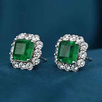 Realytrust Masiv 925 Sterling Silver-a Creat Verde Smarald Cercei Stud pentru Femei și Fete Bijuterii Fine de Nunta Cadou de Logodnă