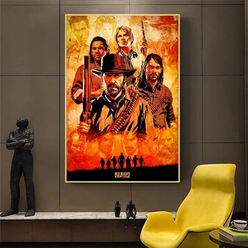 Red Dead Redemption 2 Joc de Panza Poster de Perete de Arta de Imprimare Pictura Tapet Decorativ de Perete Imagine pentru Camera de zi