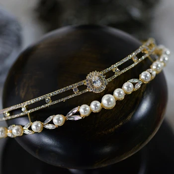 Regală Coreeană Printesa De Aur Mirese, Diademe, Coroane De Cristal Mireasa Diademe Headpieces Nunta Accesorii De Par