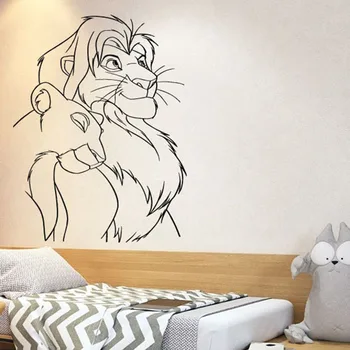 Regele Leu Perete Decal Desene Animate Simba Vinil Autocolant Perete Pepinieră Pentru Copii Dormitor Copil De Cameră Decor Acasă Detașabil De Artă Murală S929