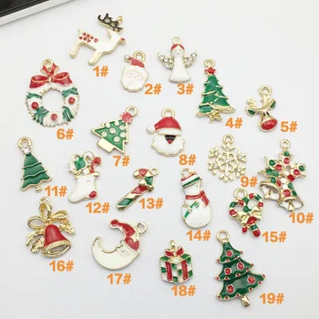 REGELIN 19PCS/LOT decorare pom de Crăciun kit mic pandantiv de Aur Farmec Rama decor Cabochon Stabilirea UV Rășină Farmece