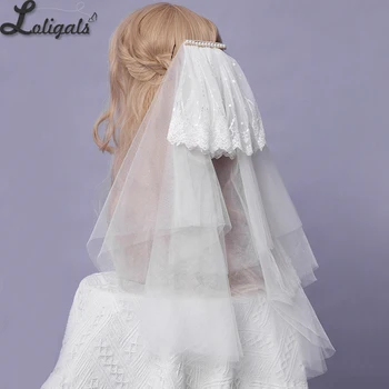 Regina de Dragoste ~ Elegant Alb fără Mâneci Alb Lolita Princess Dress w Voal