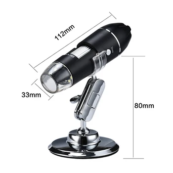 Reglabil 1600X 1080P USB Microscop Digital Electronic Stereo Camera USB Endoscop 8 LED-uri Lupa Microscopio cu Stand