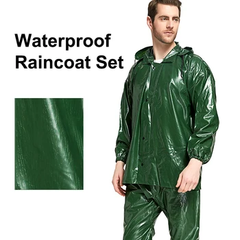 Reglabil pentru Adulți Bărbați Impermeabil Lung Full-corp Pelerina de Ploaie-Pantaloni Split Costum de Echitatie Furtună Takeaway Pelerina de ploaie cu Ridicata