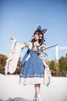 Reimu Hakurei Touhou Proiect cosplay Reimu Hakurei cosplay costum rochie de sex feminin albastru versiune în Ediție Limitată