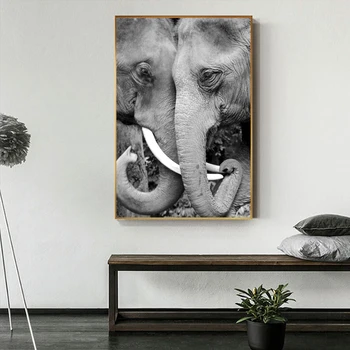 RELIABLI ART Arta de Perete Elefanți Dragoste Relativă Tablou Canvas Tablou Modern Decor Pentru Camera de zi Dormitor Studiu de NICI un CADRU
