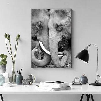 RELIABLI ART Arta de Perete Elefanți Dragoste Relativă Tablou Canvas Tablou Modern Decor Pentru Camera de zi Dormitor Studiu de NICI un CADRU