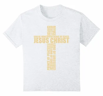 Religioase creștine Tricou Numele lui Isus Hristos, Crucea unisex Maneca Scurta din Bumbac T-Shirt grunge cross grafic Dumnezeu teuri topuri