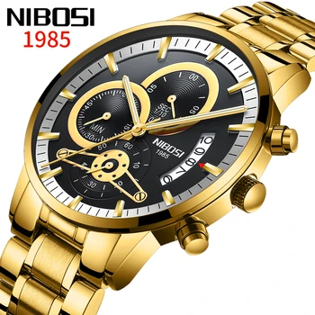 Relogio Masculino NIBOSI Bărbați Ceasuri de Top de Brand de Lux de Aur de sex Masculin Ceas Automatic Data Cuarț Ceas Luminos Calendar Ceas de mână
