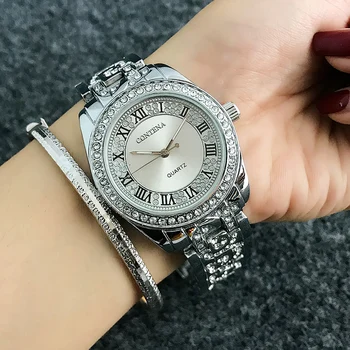 Reloj mujer CONTENA Moda cifre Romane Ceas pentru Femei Ceasuri de Diamante pentru Femei Ceasuri a Crescut de Aur Doamnelor Ceas cu Ceas saat montre