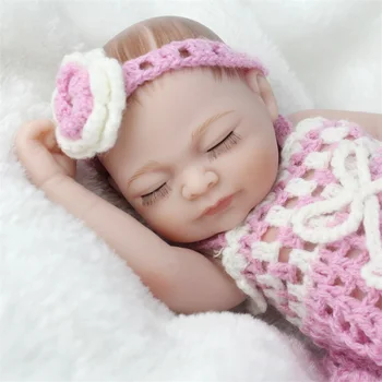 Renăscut Baby Doll Mini 10 Inch 28cm Corp Plin de Silicon Păpuși Reborn Copii fidele Realiste Nou-născut Păpușă Jucărie Drăguț Cu Bandă de susținere