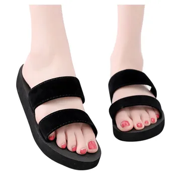 Respirabil Acasă open-toe Papuci Flip-Flops Pantofi Plat spic Sandale 2020 Nou Женские однотонные тапочки