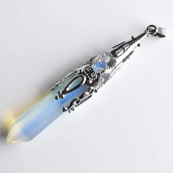 Retro Bijuterie Naturala Piatra Pendul pentru Divinație Wicca Piatra Quartzs Opal, Lapis Lazuli Piatră Pandantive en-Gros 8pcs/lot