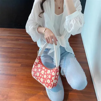 Retro Daisy Imprimare Femei Messenger Geantă de mână sac moale din Piele PU Street Casual Fermoar Solid Saci de Umăr Bolsa Mujer 2020 Nou
