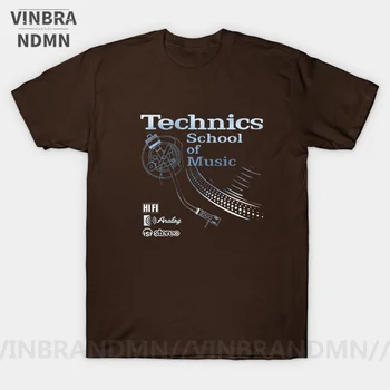 Retro Dj cămașă Lungă Juca tricou Technics Scoala de Muzica tricou barbati Vintage muzica DJ T-shirt 2021 Cald Rece de Moda Topuri Tee
