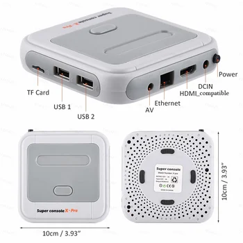 Retro Joc Consola + Dual Controller Wireless + 64G Card de Memorie wireless gamepad Consola X Mini TV Joc Video Player Emulatoare