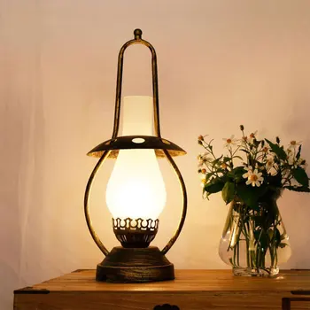 Retro kerosen masă lampă cu Abajur de Sticla Noptieră Lampa de Dormitor, Bucatarie, Living, camera de Studiu Loft decor acasă în Afară de Lampă