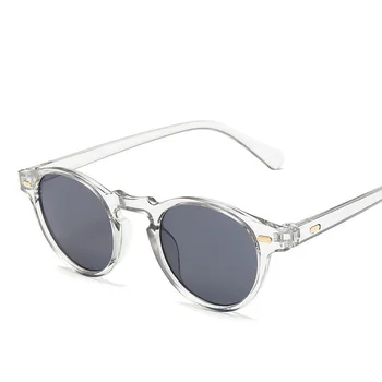 Retro Oval Rotund ochelari de Soare Femei/Barbati de Brand Designer de Mici Nuante de Negru Ochelari de Soare Vintage UV400 Oculos De Sol