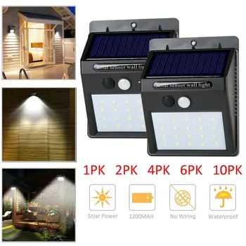 Rezistent la apa 20 LED-uri Solare Senzor de Lumina Senzor de Mișcare de Perete de Lumină în aer liber, Grădină, Curte Străzile Lampă de Economisire a Energiei Perdeaua de Lumină LED